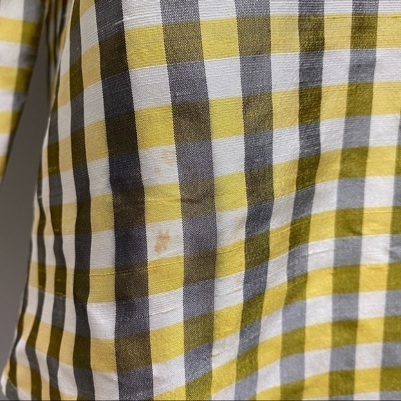 Linda Allard Ellen Tracy Check Silk Shirt - Picture 5 of 6